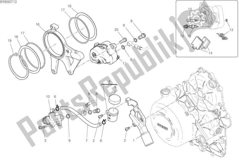 Todas las partes para Sistema De Freno Trasero de Ducati Streetfighter V4 S USA 1103 2020